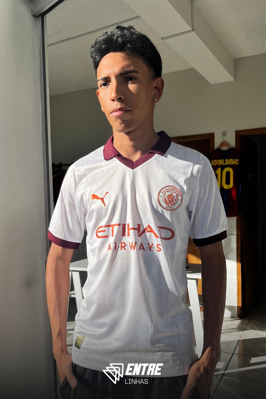 Camisa Manchester City Away 23/24 Torcedor Masculina - Branco