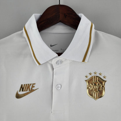 Camisa Feminina Seleção Brasil 2022/23 Branca e Dourada