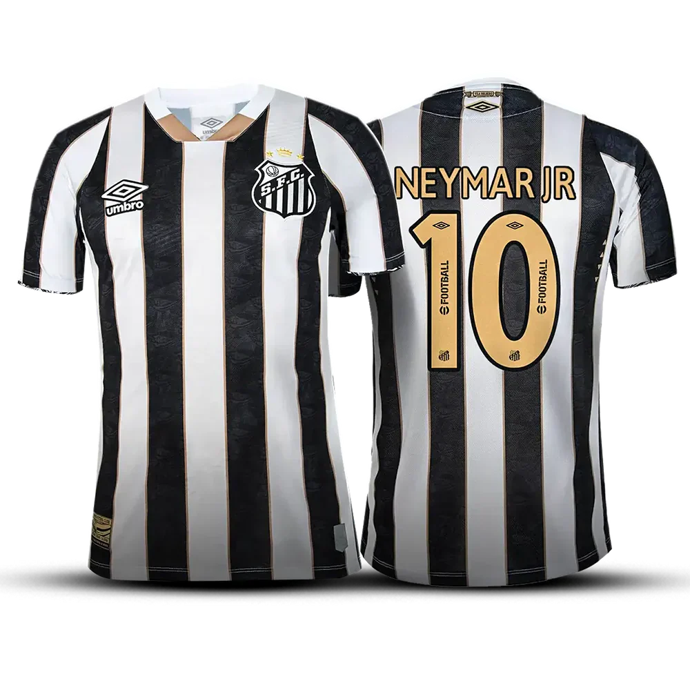 Camisa Santos FC Away 24/25 + #Neymar Jr 10 - Versão Torcedor Masculina LISTRADA