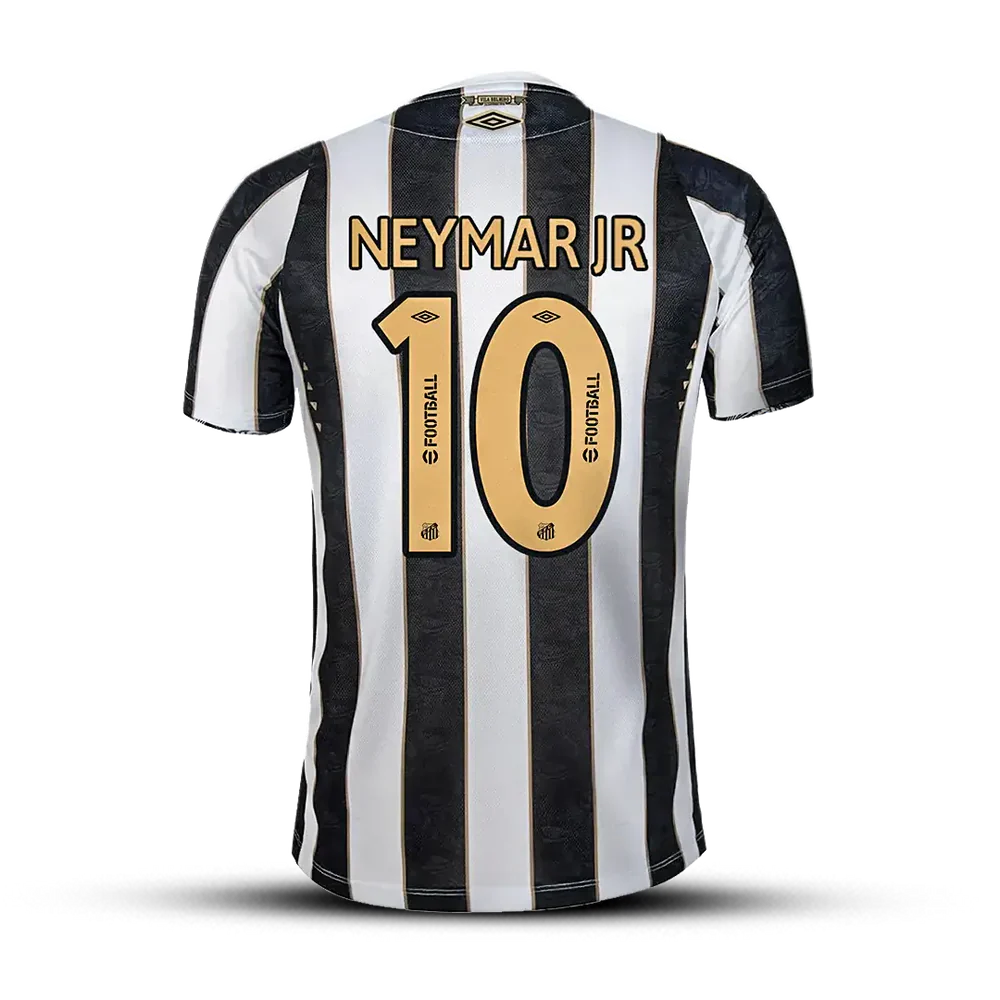 Camisa Santos FC Away 24/25 + #Neymar Jr 10 - Versão Torcedor Masculina LISTRADA