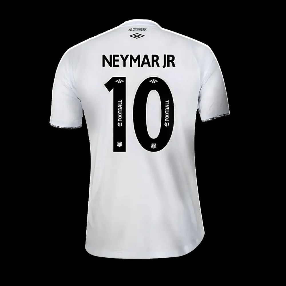 Camisa Santos FC Away 24/25 + #Neymar Jr 10 - Versão Torcedor Masculina Branca