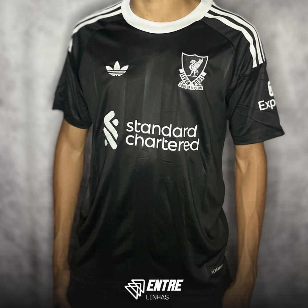 Camisa Liverpool Goleiro 25/26 torcedor adidas Masculina - Preta