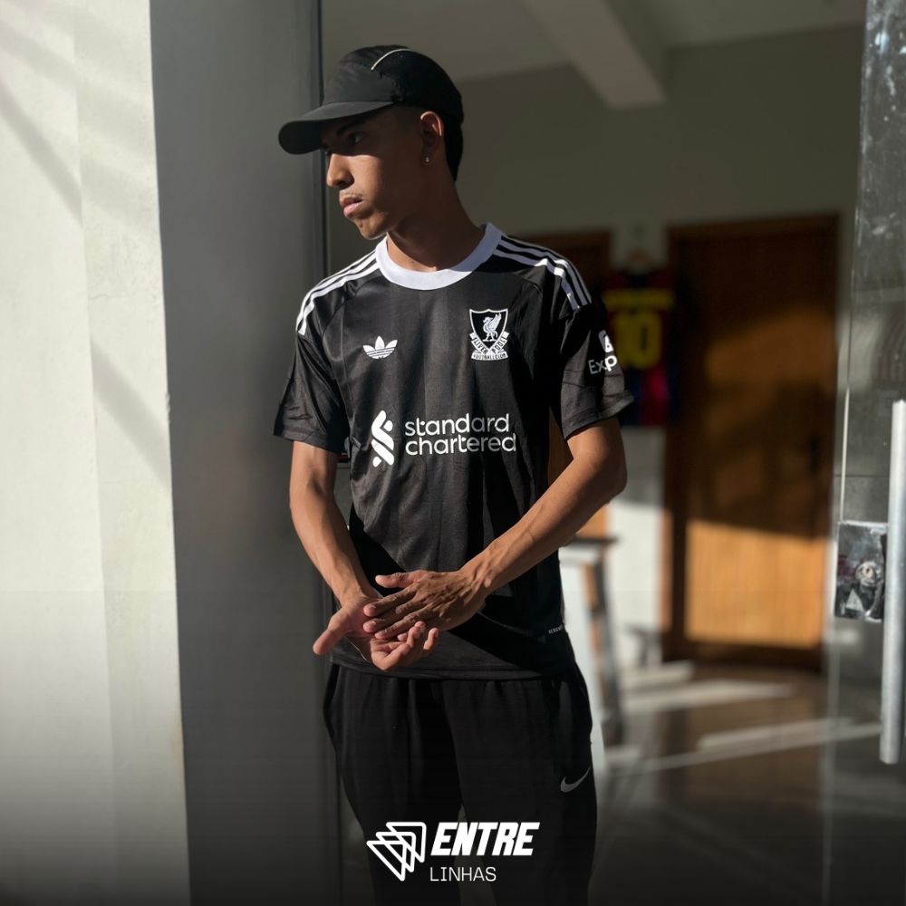 Camisa Liverpool Goleiro 25/26 torcedor adidas Masculina - Preta