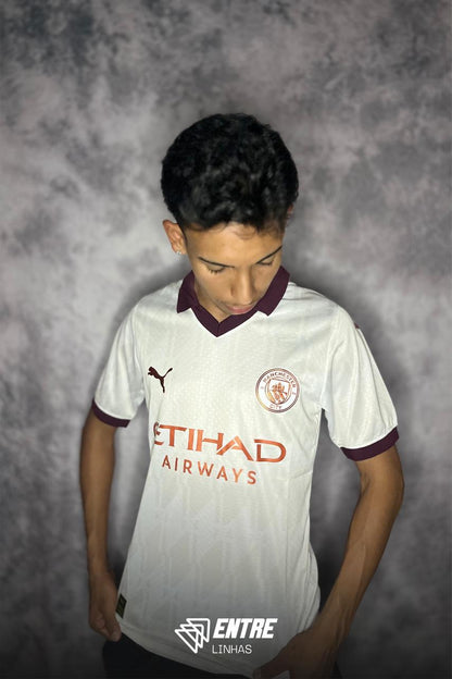 Camisa Manchester City Away 23/24 Torcedor Masculina - Branco