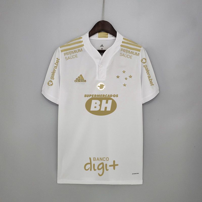 Camisa Retro 21/22 Cruzeiro com todos patrocinadores away Branco