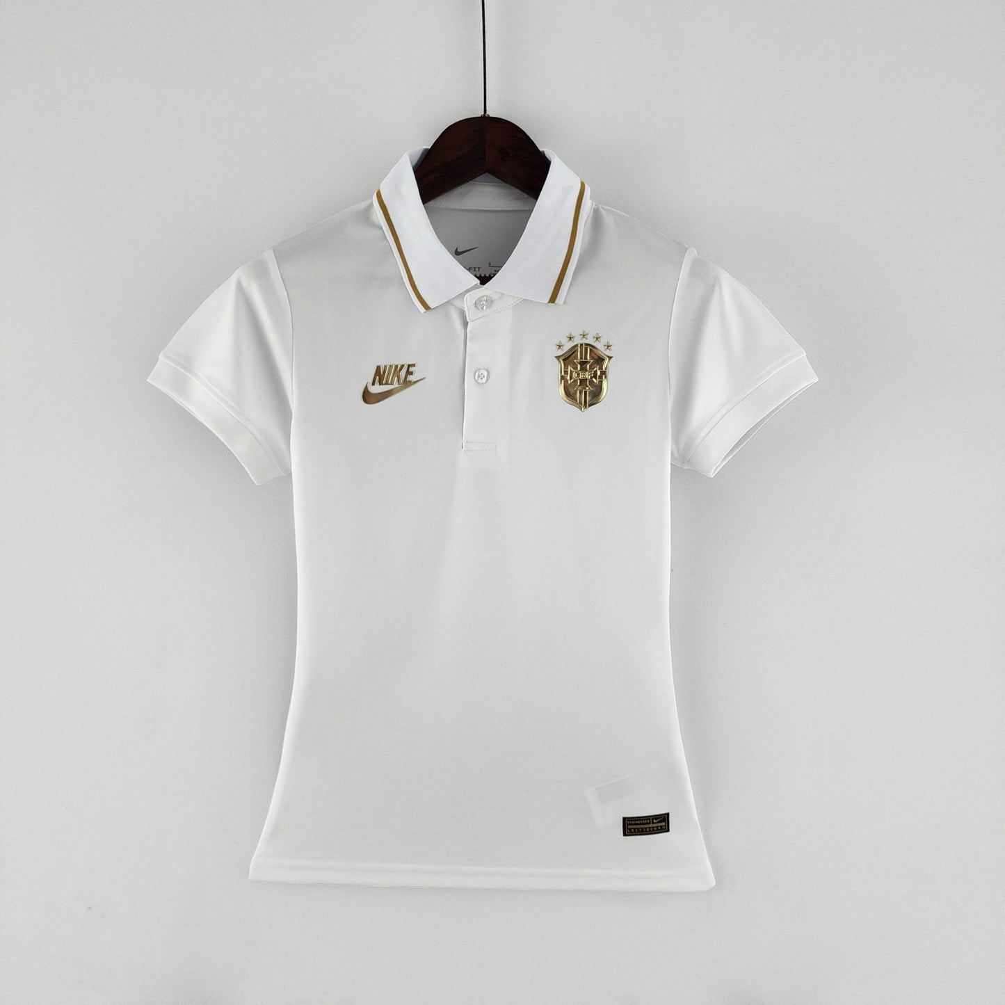 Camisa Feminina Seleção Brasil 2022/23 Branca e Dourada